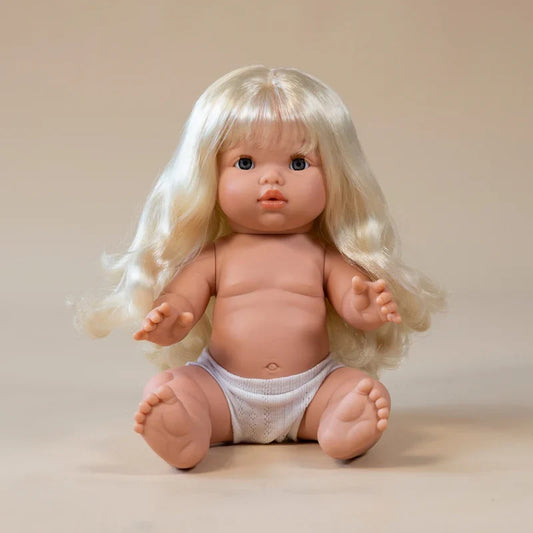 Llorens Mini Colettos Sage Girl Doll 34cm with Long Blonde Hair | Spanish Doll Australia