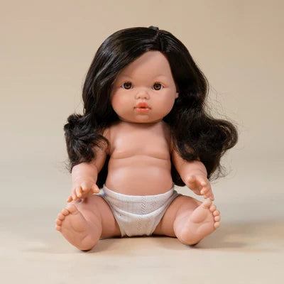 Llorens Mini Colettos Alaska Girl Doll 34cm with Long Brown Hair | Spanish Doll Australia