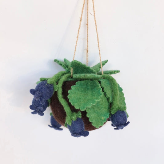 PRE ORDER Blueberry felt Kokedama - hanging plant