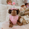 Pink Birthday Cupcake Bib & Diaper Doll Set - Fits 34-38cm Minikane Gordis, Mini Colettos, Llorens dolls party set