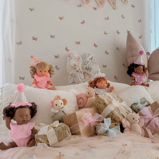 Pink Birthday Cupcake Bib & Diaper Doll Set - Fits 34-38cm Minikane Gordis, Mini Colettos, Llorens dolls party set