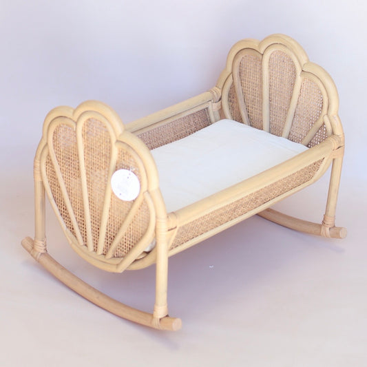 Oceana Rattan DOLL CRADLE plus mattress
