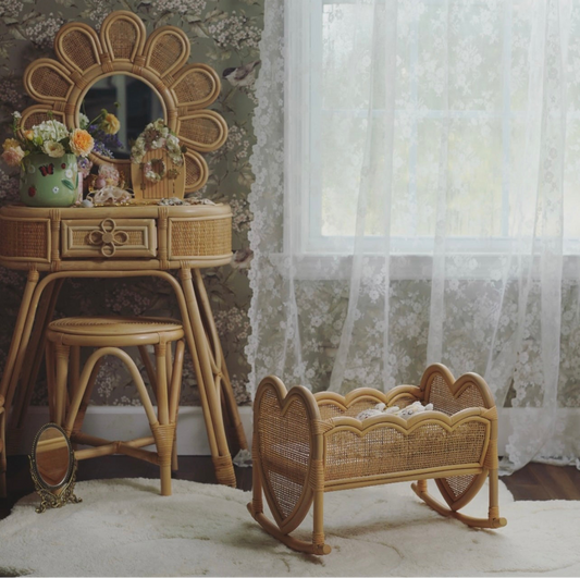 PRE ORDER ARPIL Heartstrings Rattan DOLLY CRADLE plus mattress