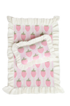 Strawberry frilled doll Blanket + Pillow set