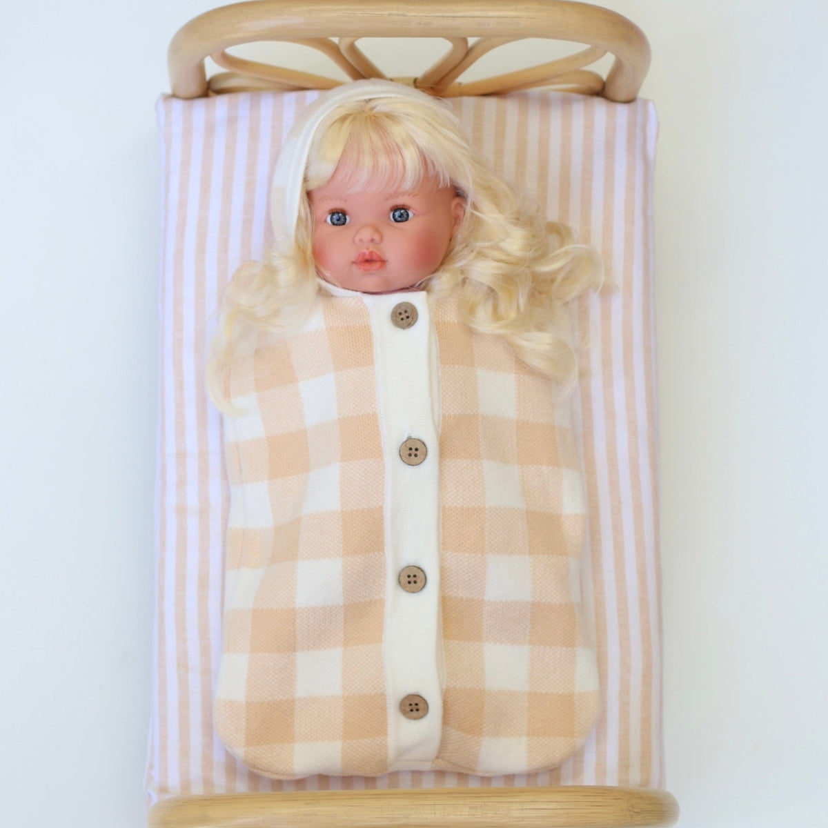 ON SALE Salli Dream Cocoon - Biscuit and white gingham
