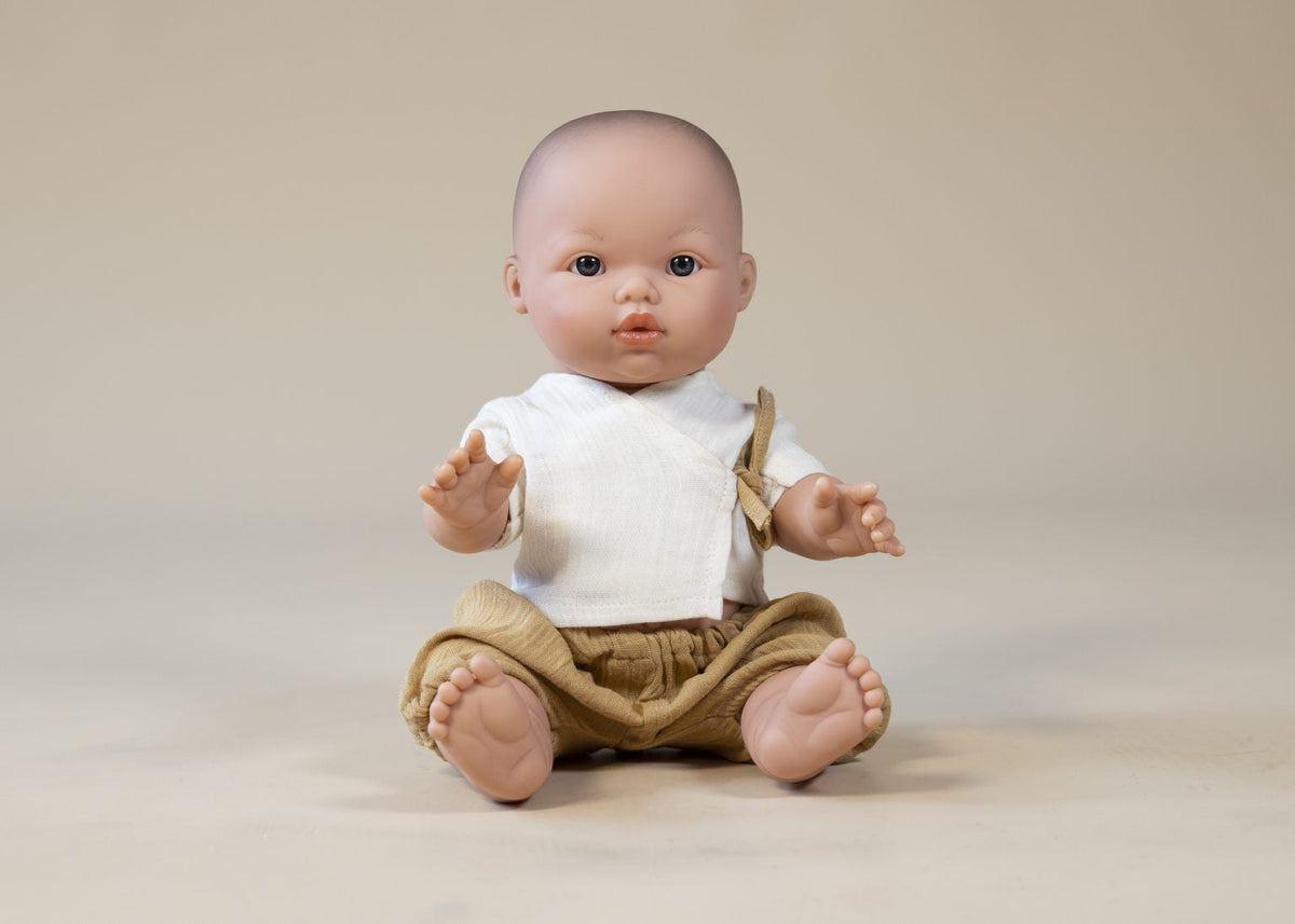 Llorens Mini Colettos Thomas Boy Doll 34cm with no hair blue eyes | Spanish Doll Australia