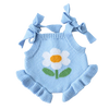 PRE ORDER Garden girls cornflower Blue knitted Romper Dolls clothes - Fits 34-38cm Minikane Gordis, Mini Colettos, Miniland Dolls, Llorens dolls