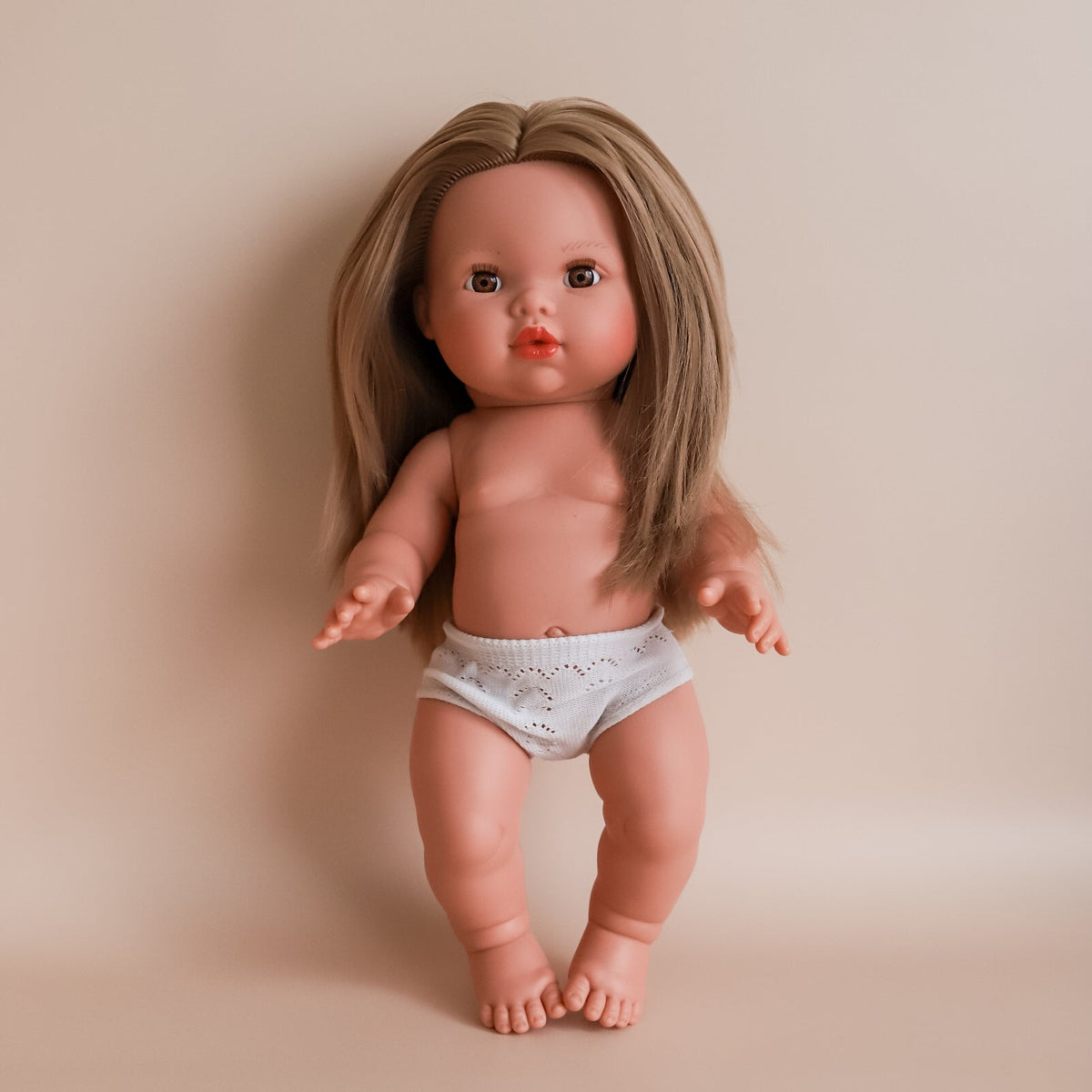 Llorens Mini Colettos Sandra Girl Doll 34cm with Long Blonde Hair brown eyes| Spanish Doll Australia