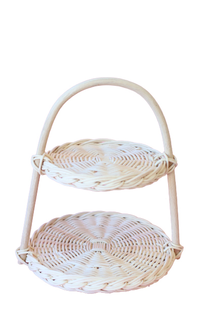Siena arched rattan tiered cake stand
