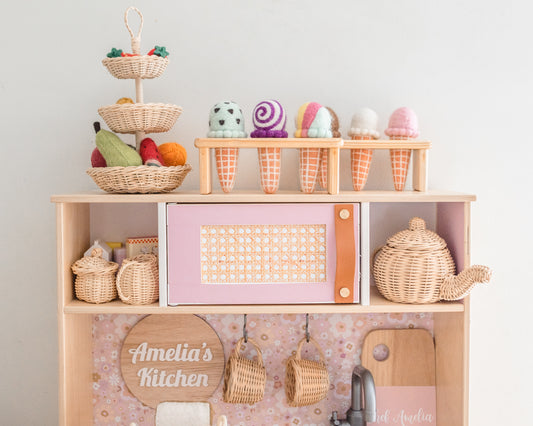 SECONDS Wooden Ice-cream stand - 3 hole ( ice creams sold seperatly)