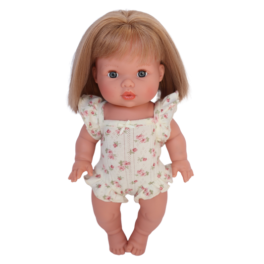 PRE ORDER Vintage Rose Playsuit - Fits 34-38cm Minikane Gordis, Mini Colettos, Miniland Dolls, Llorens dolls