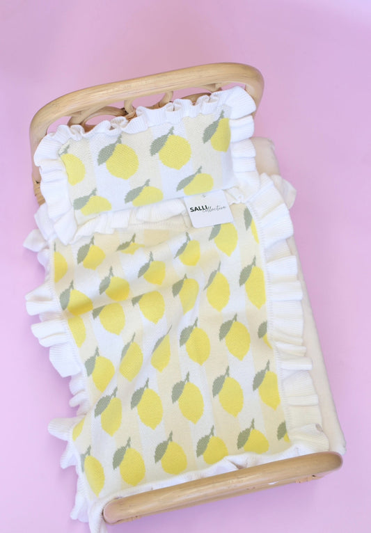 Freshly squeezed frilled doll Blanket + Pillow set