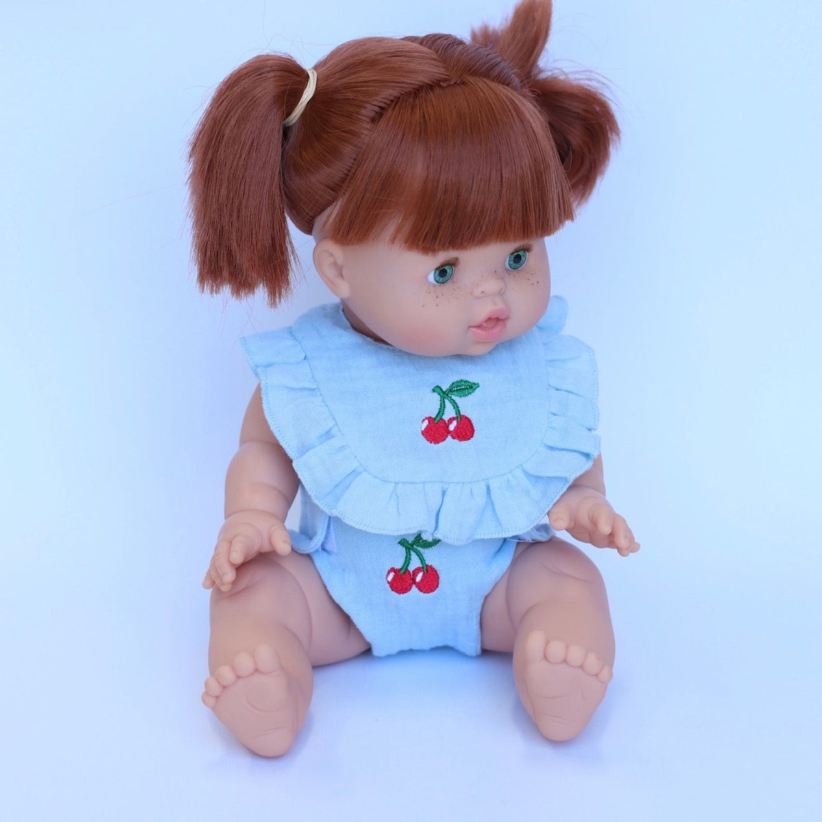 Cherry Frilled Bib & Diaper Doll Set 🍒Fits 34-38cm Minikane Gordis, Mini Colettos, Llorens dolls
