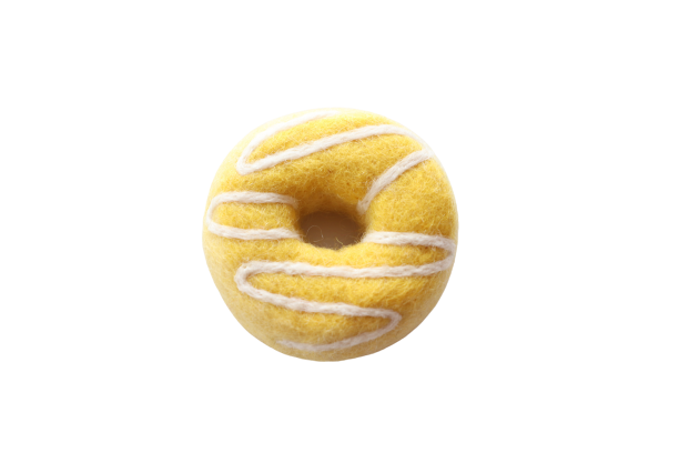 Yellow drizzle donut
