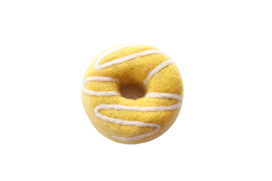 Yellow drizzle donut