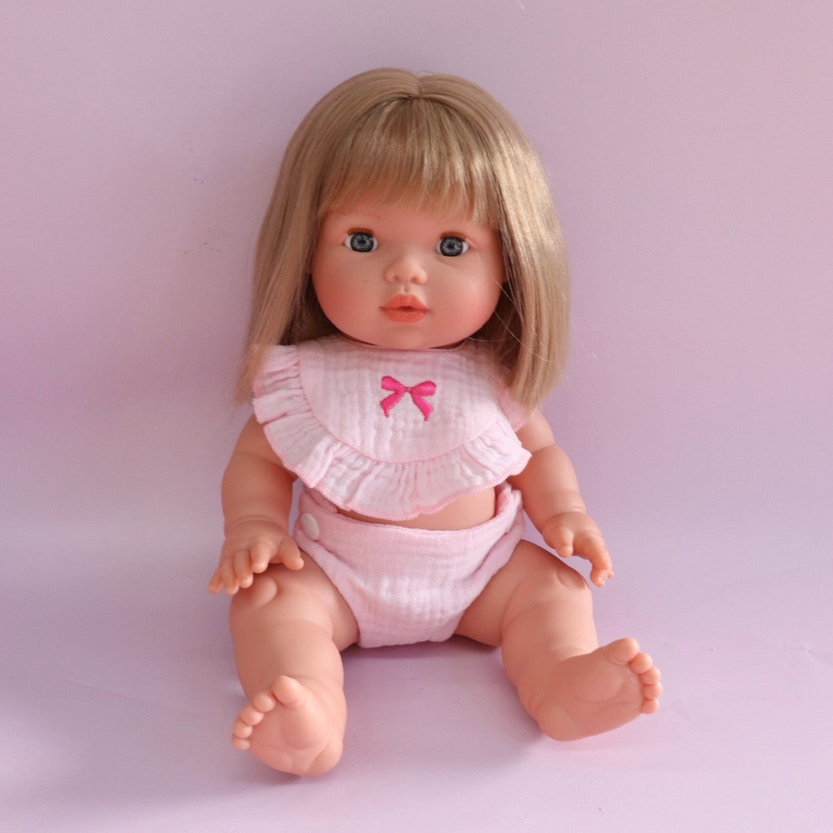 Llorens Mini Colettos Charlotte Girl Doll 34cm with short Blonde Hair Spanish Doll Australia