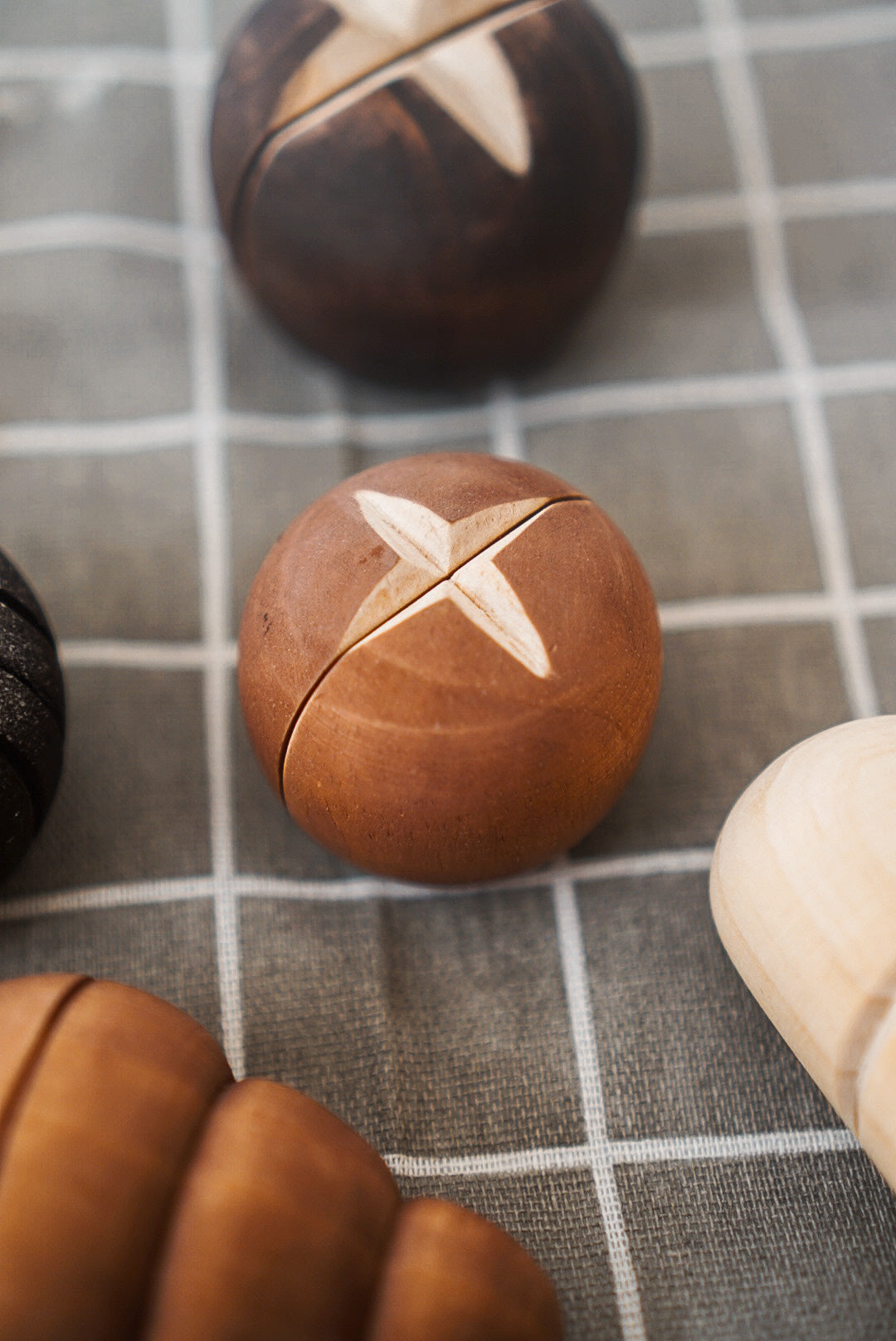 Wooden bread set (handmade and painted) 7 pce set