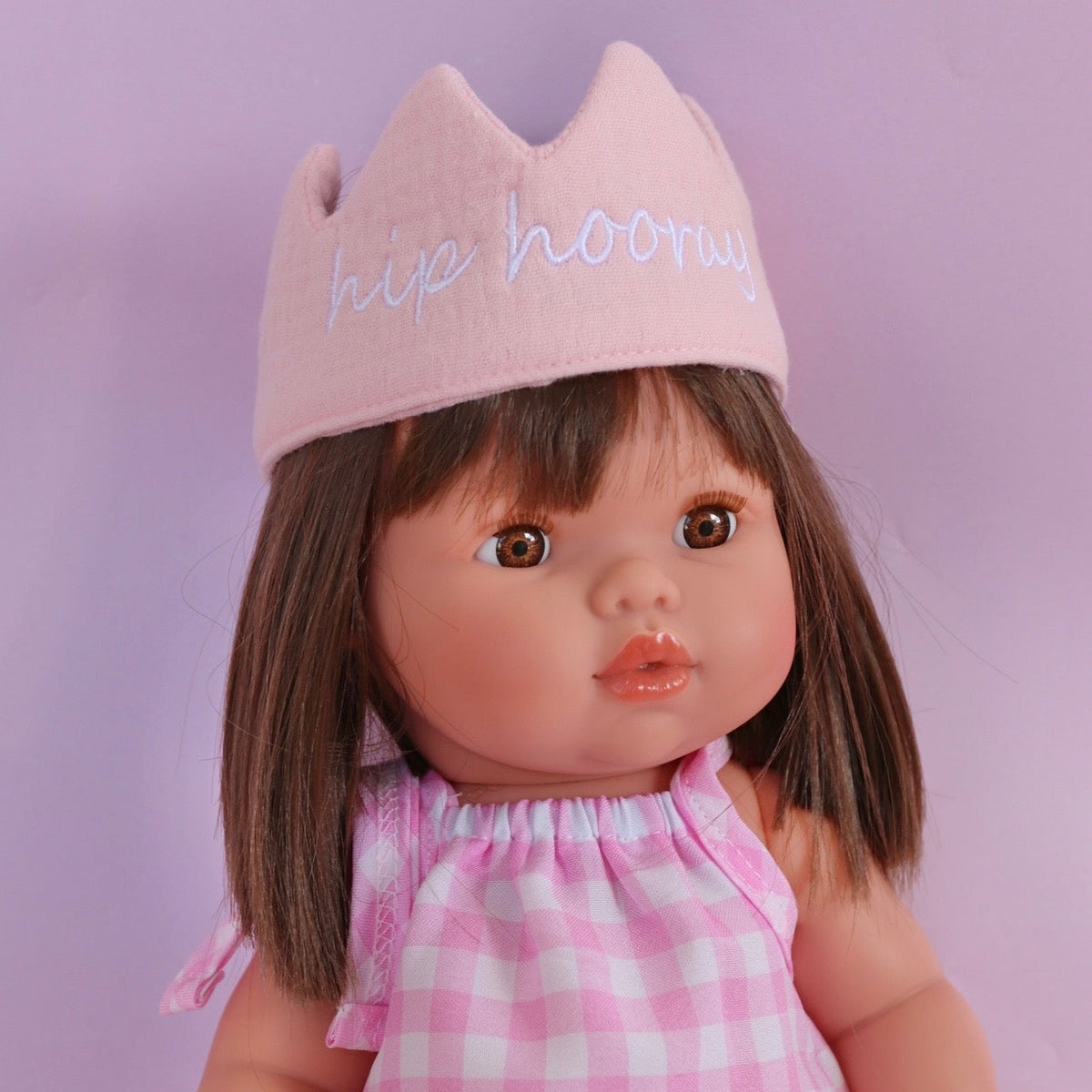 Hip Hooray cotton doll crown -Powder Pink and Mauve