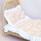 Frilled Shelly blanket + Pillow set in SAND doll bedding