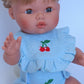 Cherry Frilled Bib & Diaper Doll Set 🍒Fits 34-38cm Minikane Gordis, Mini Colettos, Llorens dolls