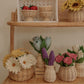 Natural rattan round vase 8cm x 10cm