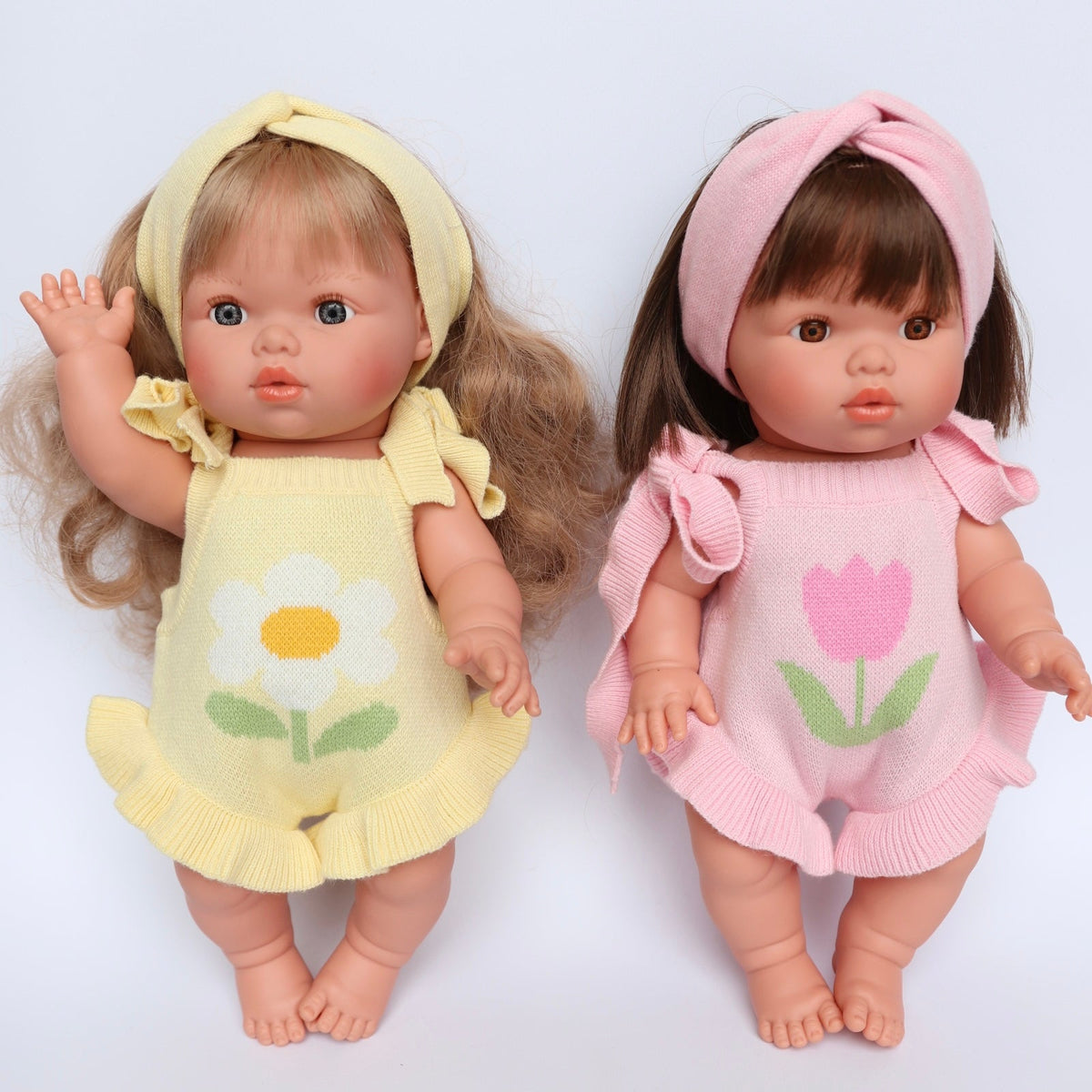 PRE ORDER Doll Garden girls Pink knitted Romper Dolls clothes - Fits 34-38cm Minikane Gordis, Mini Colettos, Miniland Dolls, Llorens dolls
