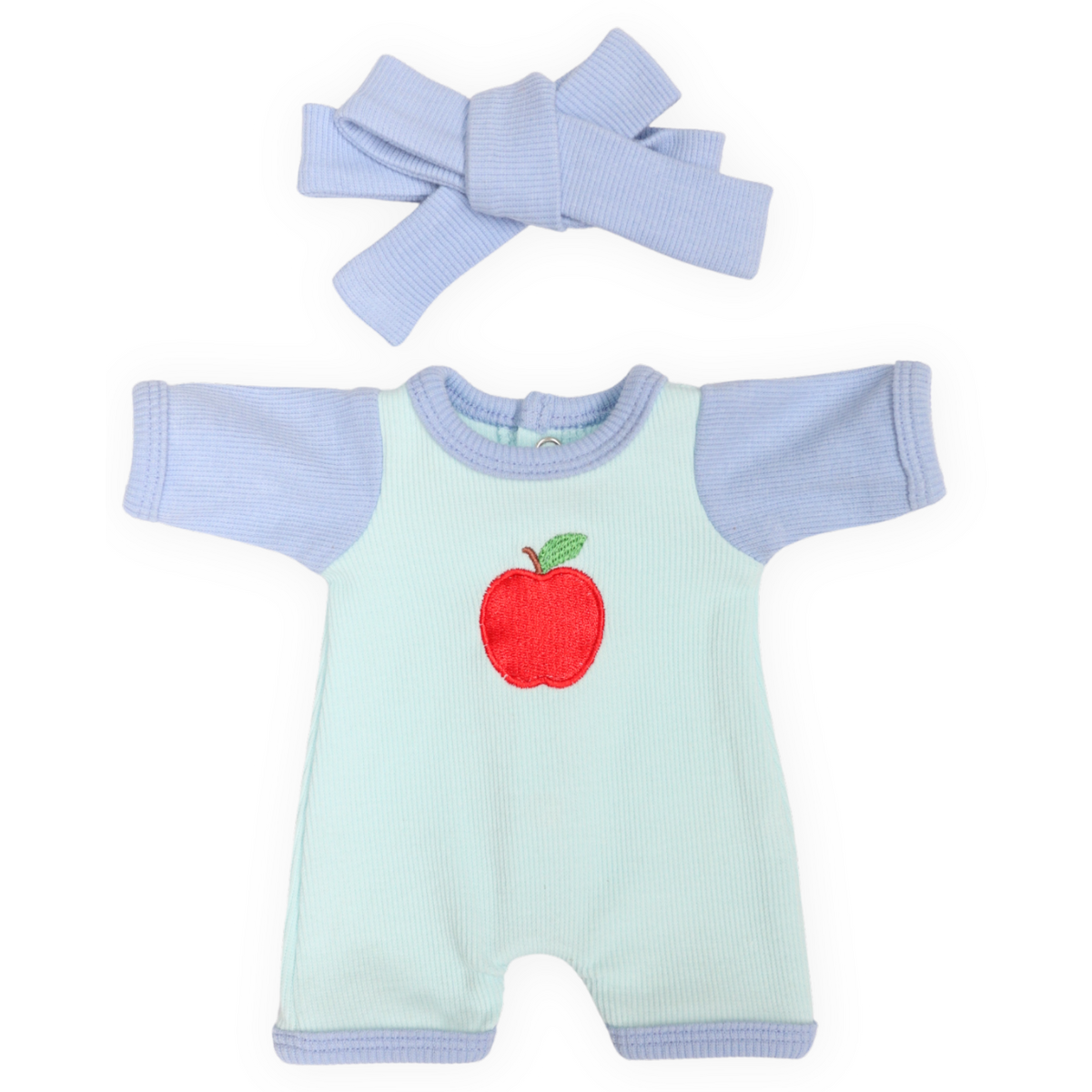 PRE ORDER ‘An Apple a day’ Romper - Fits 34-38cm Minikane Gordis, Mini Colettos, Miniland Dolls, Llorens dolls