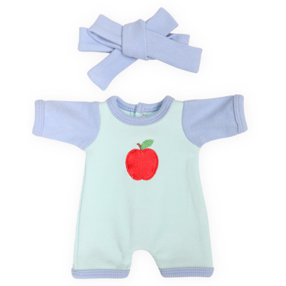 PRE ORDER ‘An Apple a day’ Romper - Fits 34-38cm Minikane Gordis, Mini Colettos, Miniland Dolls, Llorens dolls