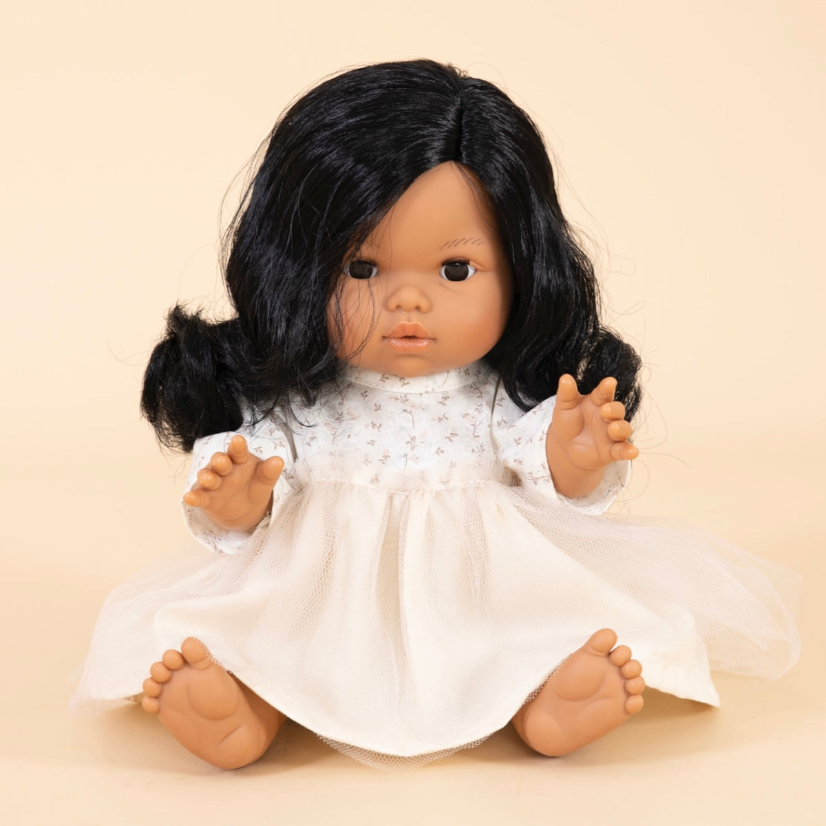 Llorens Mini Colette Aurora Girl Doll 34cm with Long Black Hair | Spanish Doll Australia