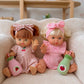 Petal pink dolls bow dress headwrap and Bloomers - 3 pce set-Fits 34-38cm Minikane Gordis, Mini Colettos, Llorens dolls