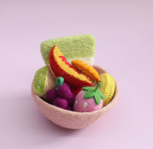 Load image into Gallery viewer, Felt tutti frutti Salad + felt bowl- 9 pce set