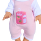 PRE ORDER Strawberry Sips Milk Romper + Bow set - Fits 34-38cm Minikane Gordis, Mini Colettos, Miniland Dolls, Llorens dolls (Copy)