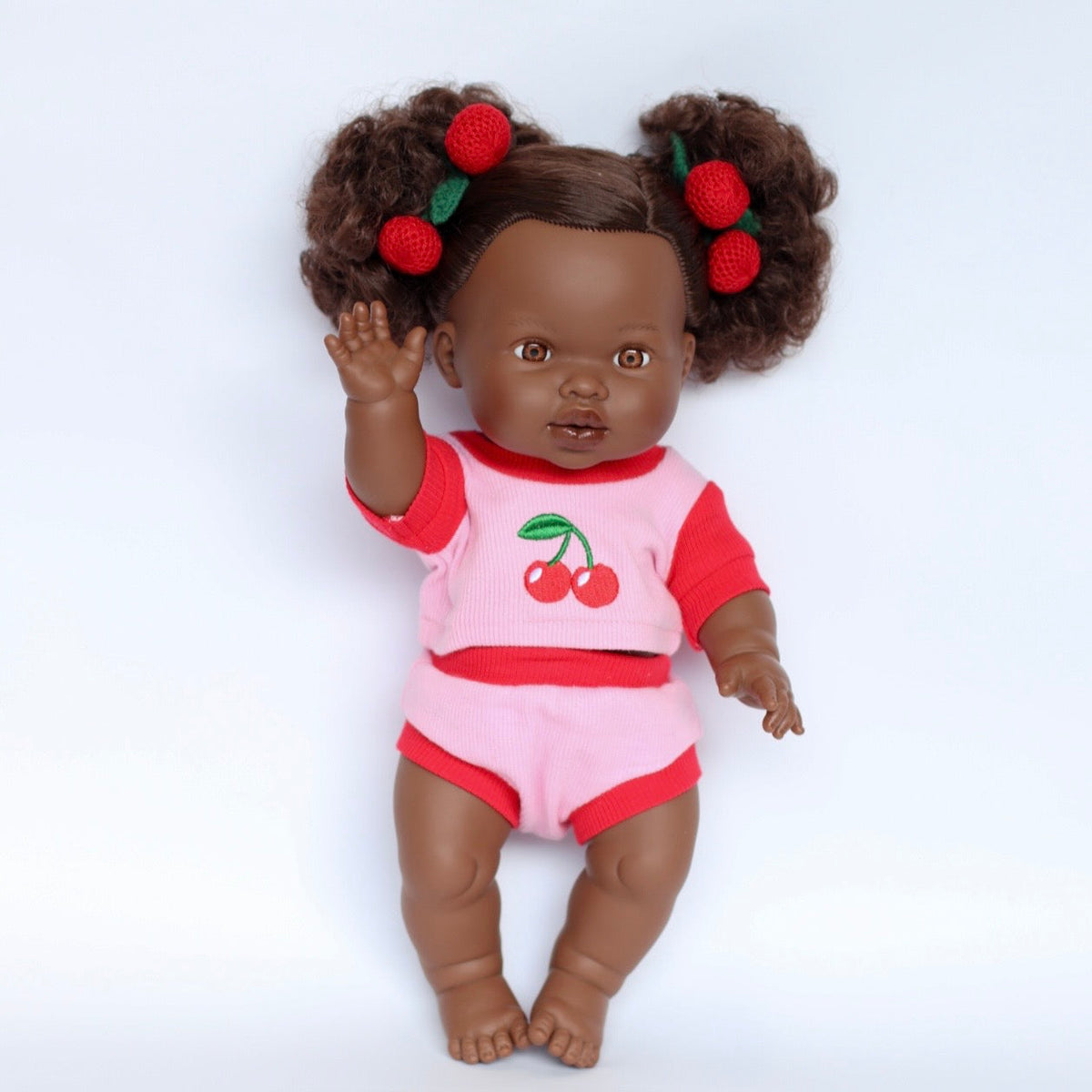 Cherry Dolls top + Bloomer shorts set Fits 34-38cm Minikane Gordis, Mini Colettos, Llorens dolls