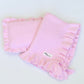 Powder Pink frilled doll Blanket + Pillow set