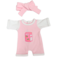 PRE ORDER Strawberry Sips Milk Romper + Bow set - Fits 34-38cm Minikane Gordis, Mini Colettos, Miniland Dolls, Llorens dolls (Copy)