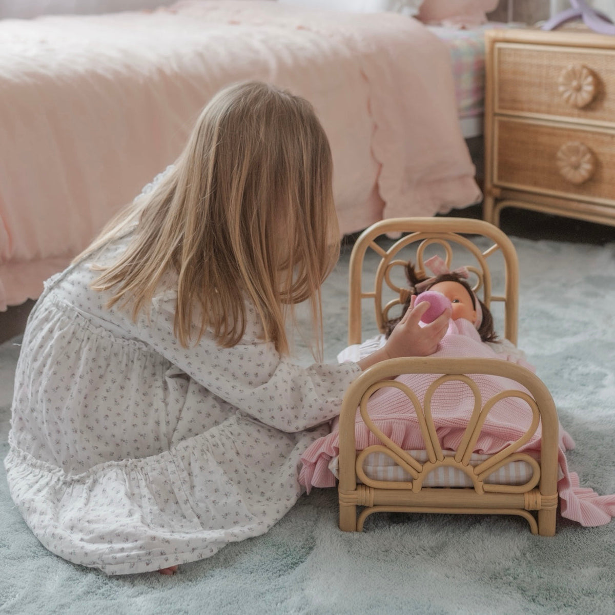 Powder Blush Luxe Pink frilled Dolly (Blanket only)