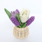 Natural rattan round vase 8cm x 10cm