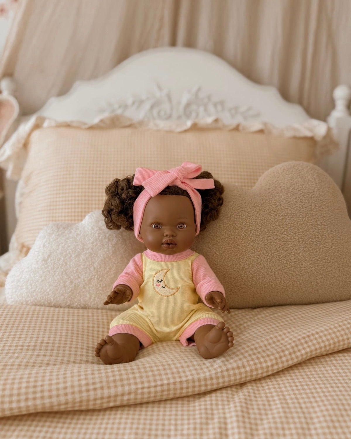 Doll Moonbeam Romper + Bow set - Fits 34-38cm Minikane Gordis, Mini Colettos, Llorens dolls