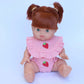 🍓 Strawberry Frilled Bib & Diaper Doll Set - Fits 34-38cm Minikane Gordis, Mini Colettos, Llorens dolls