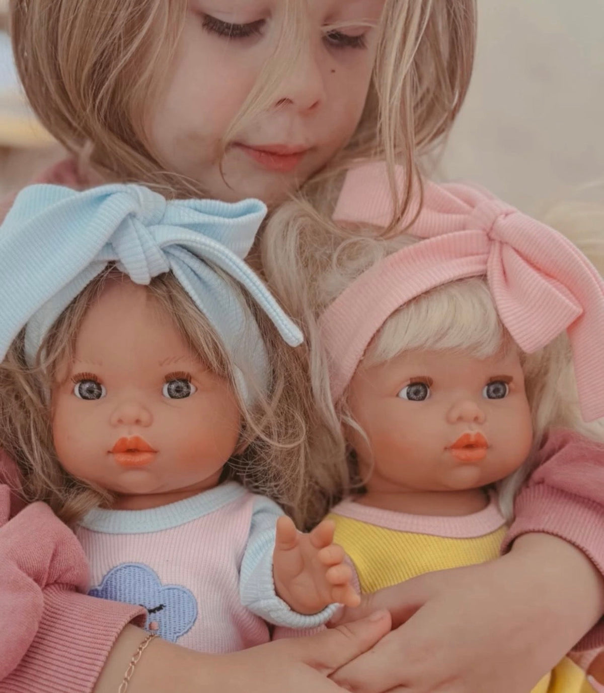 Doll Moonbeam Romper + Bow set - Fits 34-38cm Minikane Gordis, Mini Colettos, Llorens dolls