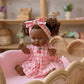 Blush Cherry 🍒 Gingham Chloe Gingham dress - Fits 34-38cm Minikane Gordis, Mini Colettos, Llorens dolls