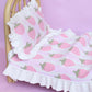 Strawberry frilled doll Blanket + Pillow set