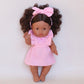 Petal pink dolls bow dress headwrap and Bloomers - 3 pce set-Fits 34-38cm Minikane Gordis, Mini Colettos, Llorens dolls