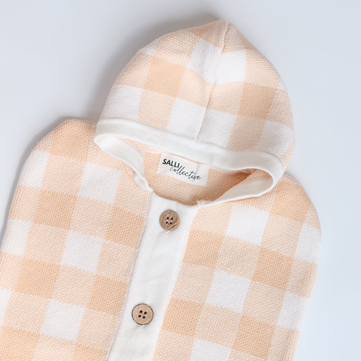 ON SALE Salli Dream Cocoon - Biscuit and white gingham