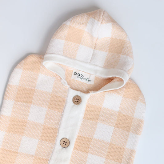 ON SALE Salli Dream Cocoon - Biscuit and white gingham