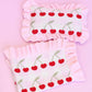Frilled Gingham Cherry Blanket + Pillow set