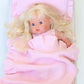 Powder Pink frilled doll Blanket + Pillow set