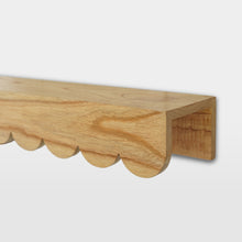 Load image into Gallery viewer, Solid Hard wood Scalloped floating wall shelf - 65cm