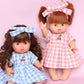 Blush Cherry 🍒 Gingham Chloe Gingham dress - Fits 34-38cm Minikane Gordis, Mini Colettos, Llorens dolls