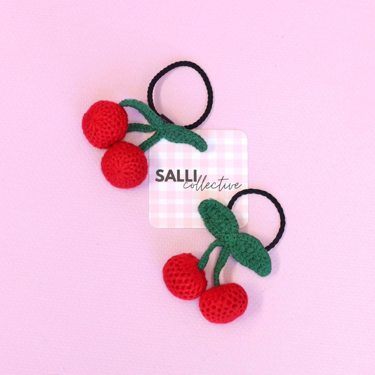 Dolls Crochet Cherry hair ties accessories - pack of 2